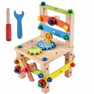 Łamigłówki - Drewniane Krzesło Montażowe Montessori Klocki - miniaturka - grafika 1