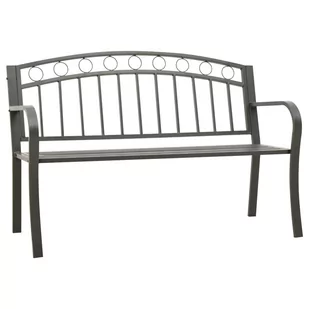 vidaXL Ławka ogrodowa, szara, 120 cm, stalowa - Ławki ogrodowe - miniaturka - grafika 1