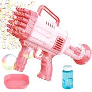 Bańki mydlane - Pistolet na Bańki Mydlane Bazooka Bubble Automat do Baniek Różowy - miniaturka - grafika 1