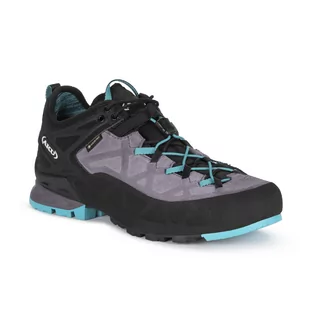 Buty trekkingowe damskie - Damskie buty podejściowe AKU ROCK DFS GTX light grey/turquoise - grafika 1