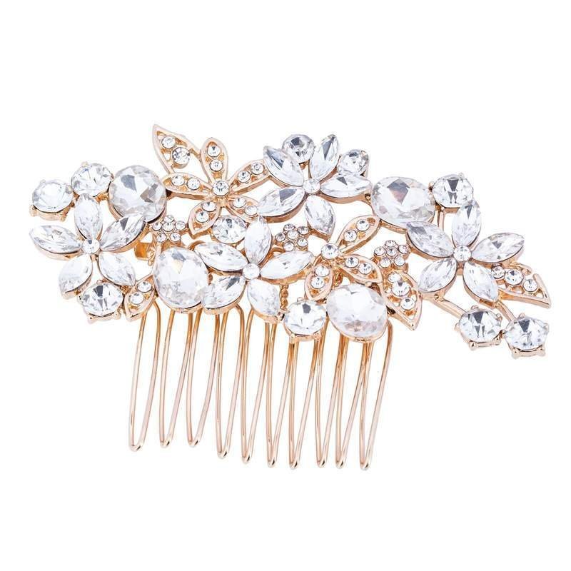 OZDOBA DO WŁOSÓW złota ŚLUBNA cyrkonie GRZEBYK