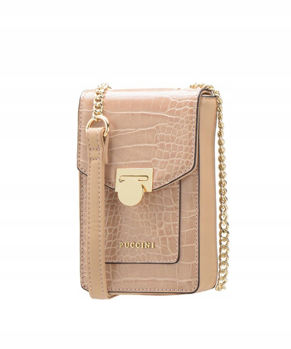 Mini Torebka Mała Damska Na Łańcuszku Crossbody PUCCINI Beżowa BML043T-6A