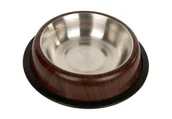 Miski dla psów - Miska Metalowa na gumie dla psa Drewno 0,47L - miniaturka - grafika 1