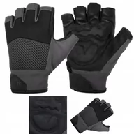 Rękawiczki - MOCNE RĘKAWICZKI HELIKON BEZ PALCÓW OCHRONNE NA SIŁOWNIE CZARNO-SZARE S - miniaturka - grafika 1