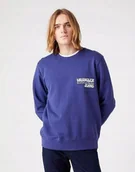 Bluzy męskie - WRANGLER SLOGAN CREW BLUE RIBBON W667ILB51 L - miniaturka - grafika 1