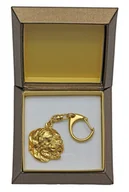 Breloki - Dog z Bordeaux, Dogue de Bordeaux, Mastif francuski I - pozłocony brelok do kluczy z psem w pudełku prezentowym, ozdoba torebki, luksusowy dodatek m.. - miniaturka - grafika 1