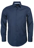 Koszule męskie - Roy Robson Męska koszula z bawełny, krój slim fit, długi rękaw, nie wymaga prasowania, 5010-1258, granatowy, 40 - miniaturka - grafika 1