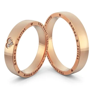 Obrączki ślubne grawerowane z sercem - Au-1135 - Obrączki ślubne Obrączki ślubne grawerowane z sercem - Au-1135 - Obrączki ślubne - miniaturka - grafika 1