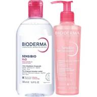 Zestawy kosmetyków damskich - Bioderma Sensibio H2O Woda micelarna, 500 ml + Gel moussant, 200 ml - miniaturka - grafika 1