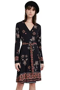 Desigual Damska sukienka typu Singapur, czarny, XL - Sukienki - miniaturka - grafika 1