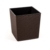 Donice - Blumfeldt Garden life Juka wzór rattan mokka 25x25 cm - miniaturka - grafika 1