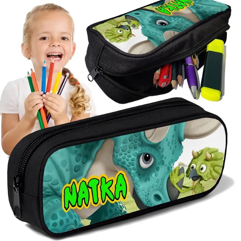Piórnik personalizowany GIGANTOZAUR DINOZAURY nadruk imienia ksywki - tuba
