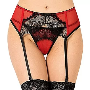 Majtki damskie - Queen Lingerie Stringi z koronkowym paskiem na szelkach 100 g - grafika 1