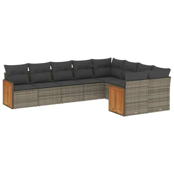 Zestaw mebli ogrodowych modułowych szary 62 x 62 x 69 cm z poduszkami