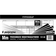 Druki akcydensowe - Druk samokopiujący Przesunięcie Międzymagazynowe MM 1/3 A4 80 kartek 6-pozycyjne TYPOGRAF /01166/ - miniaturka - grafika 1