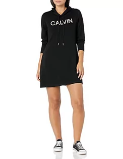 Bluzy damskie - Calvin Klein Damska bluza z kapturem z logo, czarny, M - grafika 1