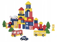 Klocki - PLAYTIVE klocki drewniane 50 elementów miasto 2+ - miniaturka - grafika 1