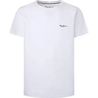 Koszulki męskie - Pepe Jeans Solidna koszulka męska od piżamy, Biały (biały), M - grafika 1