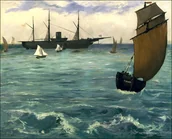 Plakaty - Galeria Plakatu, Plakat, The Kearsarge At Boulogne, Edouard Manet, 70x50 cm - miniaturka - grafika 1