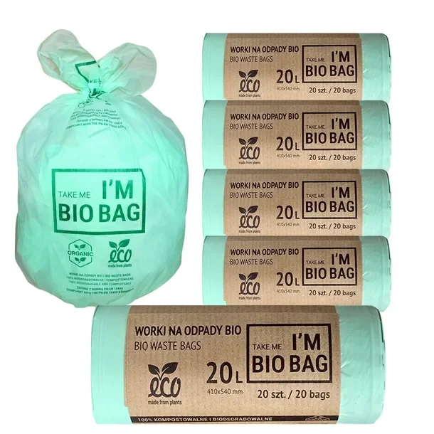 Worki Na Śmieci Biodegradowalne Na Odpady Kompostowalne 20l Bio 100szt
