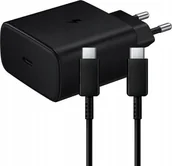 Ładowarki do telefonów - ZESTAW LITTE ŁADOWARKA SIECIOWA 45W PD TYP-C SINGLE (22) + ECONOMY KABEL USB PD TYP-C DO TYP-C 3A CZARNY 1M USB3.0> - miniaturka - grafika 1