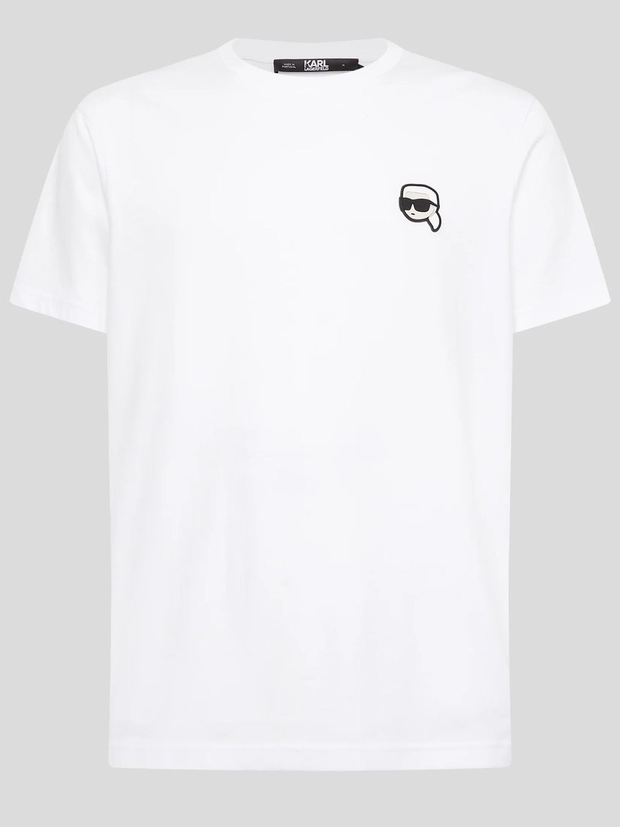 T-shirt męski bawełniana koszulka logo Karl Lagerfeld A2M17127 BIAŁY - XL