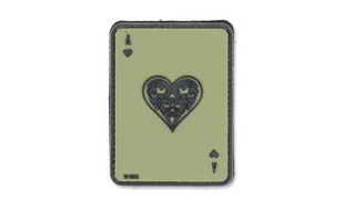 101 Inc. - Naszywka 3D - Ace Of Hearts - Zielony OD - Odzież taktyczna i umundurowanie - miniaturka - grafika 1