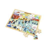 Puzzle - VIGA 44581 Puzzle na podkładce 48 elementów poznajemy pracę strażaka 3995 - miniaturka - grafika 1