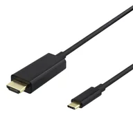 Adaptery i przejściówki - Deltaco 00140021 adapter kablowy 2 m USB Type-C HDMI Czarny 00140021 - miniaturka - grafika 1