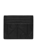 Etui na dokumenty i karty - Calvin Klein Etui na karty kredytowe Xl Emblem Aop Emboss Card Case LV04D1174G Czarny - miniaturka - grafika 1