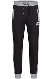 Spodenki męskie - Lonsdale Męskie spodnie do biegania, wąski krój, BROCKLEHILL, Marl Grey/Black, XL - grafika 1