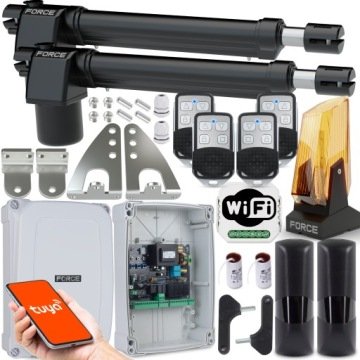Force Zestaw Do Bram Dwuskrzydłowych GT400 Ls Wyłączniki 4xPILOT Lampa WiFi
