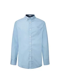 Koszule męskie - Pepe Jeans Męska koszula Peyton, błękitna, L, Niebieskie wybielacze, L - grafika 1