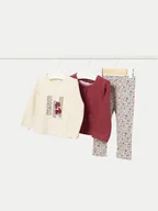 Komplety dla niemowląt - Mayoral Komplet bluza, bluzka i legginsy 2709 Czerwony Regular Fit - miniaturka - grafika 1