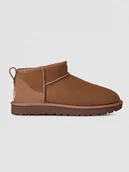 Botki damskie - UGG Botki "Ultra Mini" w kolorze brązowym ze skóry owczej - miniaturka - grafika 1