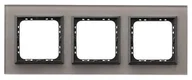 Klawisze i ramki - LEDart 3-krotna, pozioma i pionowa - Ospel SONATA R-3RGC/41/25, szare szkło, grubość 4 mm - miniaturka - grafika 1