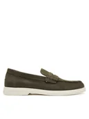 Mokasyny męskie - Tommy Hilfiger Mokasyny Nubuck P Loafer FM0FM05350 Khaki - miniaturka - grafika 1