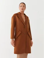 Płaszcze damskie - Guess Płaszcz wełniany Elly W2BL0H WEWU0 Brązowy Relaxed Fit - miniaturka - grafika 1
