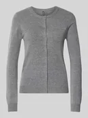 Swetry damskie - Kurtka o kroju slim fit z dzianiny z mieszanki wiskozy model ‘NORA’ - miniaturka - grafika 1