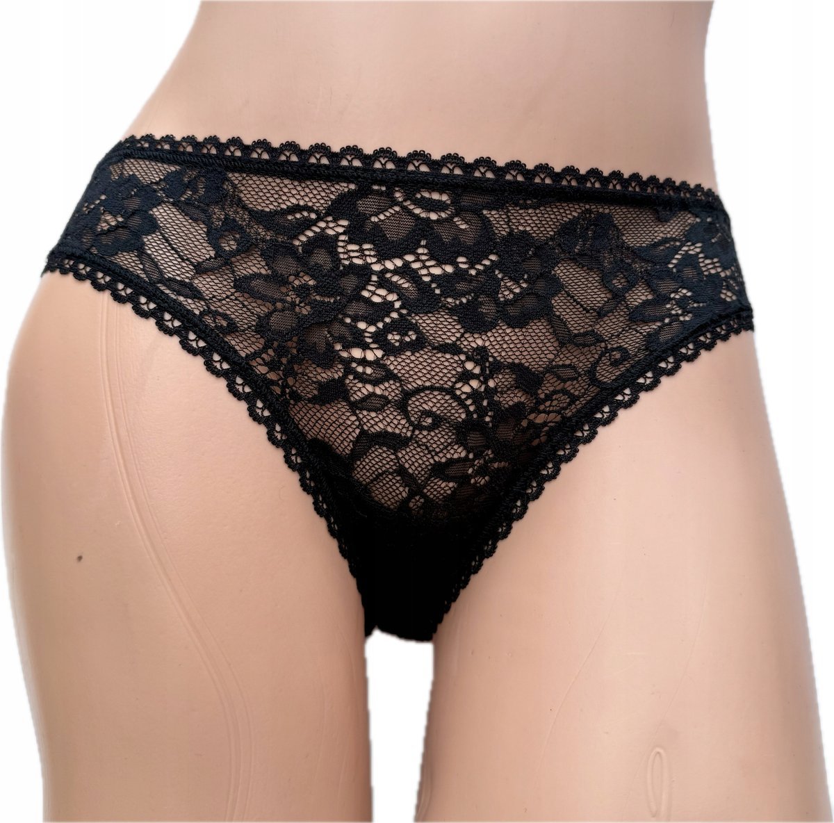 INTIMISSIMI figi majtki damskie brazyliany koronkowe czarne koronka S 36