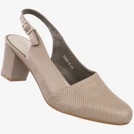 Czółenka - Czółenka Damskie Ekoskóra Buty Na Obcasie Jezzi Szare SA83-5 Szary 41 - miniaturka - grafika 1