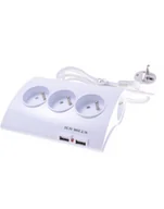 Kable komputerowe i do monitorów - PREMIUMCORD Przedłużacz 230V 1,5m 2xUSB 2A ppd01 - miniaturka - grafika 1