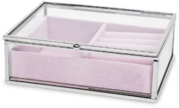 Szkatułka kasetka na biżuterię szklana glamour 5,5x17x14 166677 - Biżuteria - akcesoria - miniaturka - grafika 1