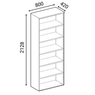 Szafa biurowa z drzwiami przesuwnymi PRIMO GRAY, 2128 x 800 x 420 mm, szary/wiśnia - Szafy biurowe - miniaturka - grafika 6