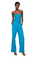 Trendyol Gorset damski bez ramiączek, Królewski błękit, 38