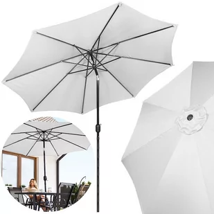 Parasol ogrodowy 300 cm składany łamany na balkon i taras duży jasnoszary - Parasole ogrodowe - miniaturka - grafika 1