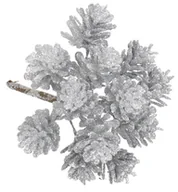 Ozdoby bożonarodzeniowe - SZYSZKI Z BROKATEM NA DRUCIKU 12SZT GAŁĄZKA STROIK - miniaturka - grafika 1