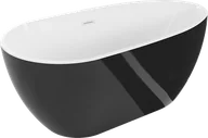 Wanny - Mexen Eos wanna wolnostojąca 170 x 75 cm, biała/czarna, przelew biały - 52471707575-20 - miniaturka - grafika 1