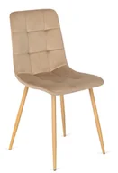 Krzesła - Beżowe nowoczesne krzesło tapicerowane welurowe - Maveso - miniaturka - grafika 1