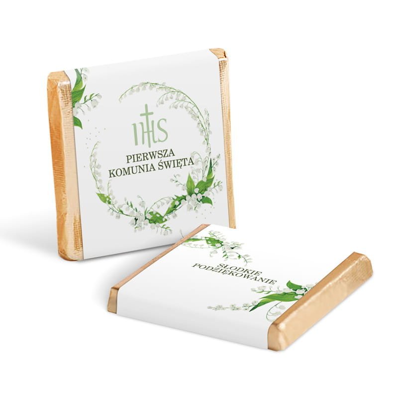 CZEKOLADKI komunijne Słodkie Podziękowanie Majowa Konwalia 100szt